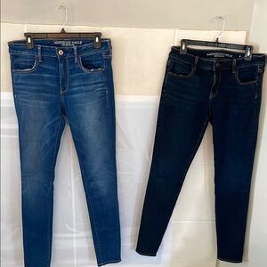 Set of Two American Eagle Outfitters Blue Skinny Jeans